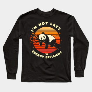 I'm Not Lazy I'm Energy Efficient Funny Bear vintage Long Sleeve T-Shirt